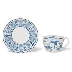 The Metropolitan Museum of Art Tableware*Blue & White Cranes Teacup And Saucer