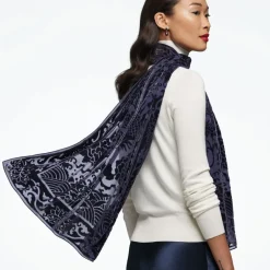 The Metropolitan Museum of Art Scarves & Wraps*Chinese Phoenixes And Peonies Oblong Velvet Burnout Scarf