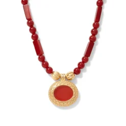 The Metropolitan Museum of Art Jewelry Sets*Classical Carnelian Pendant Necklace And Chandelier Earrings Set