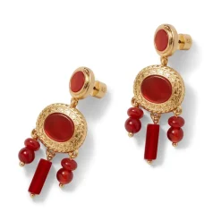 The Metropolitan Museum of Art Jewelry Sets*Classical Carnelian Pendant Necklace And Chandelier Earrings Set