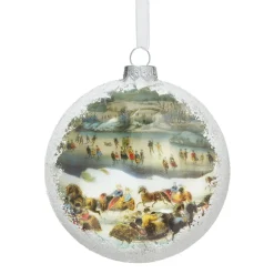 The Metropolitan Museum of Art Ornaments*Currier & Ives Central Park In Winter Glitter And Glass Disc Ornament