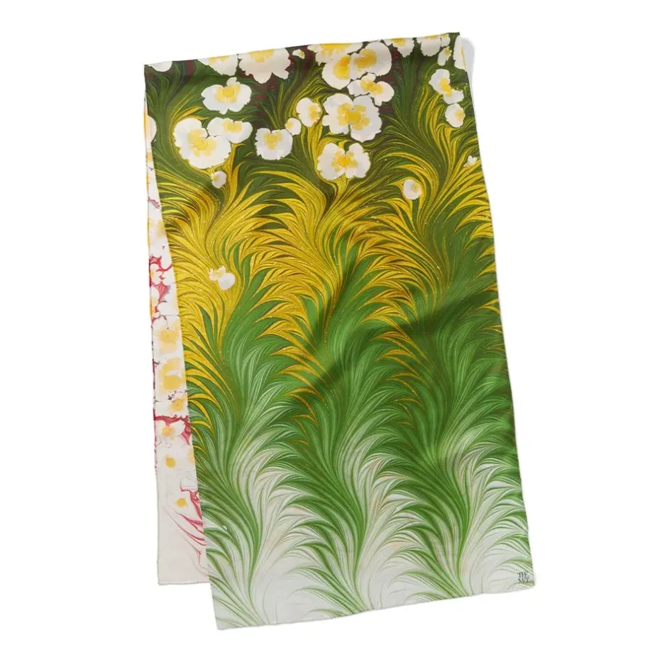 The Metropolitan Museum of Art Scarves & Wraps*Daisy Garden Marbled Paper Oblong Silk Scarf