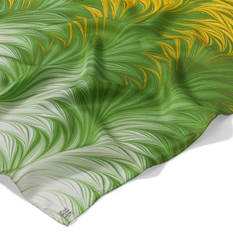 The Metropolitan Museum of Art Scarves & Wraps*Daisy Garden Marbled Paper Oblong Silk Scarf