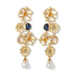 The Metropolitan Museum of Art Earrings*Floral Cluster Statement Drop Earrings