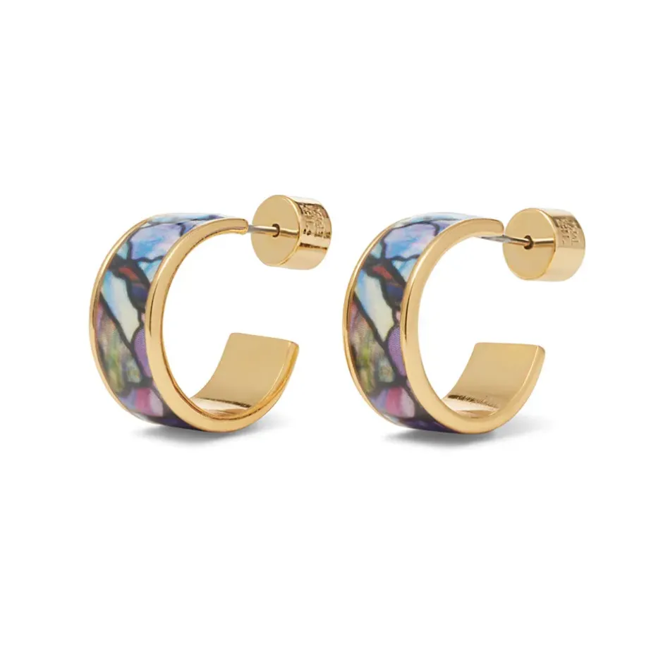 The Metropolitan Museum of Art Earrings*Magnolias And Irises Enamel Hoop Earrings