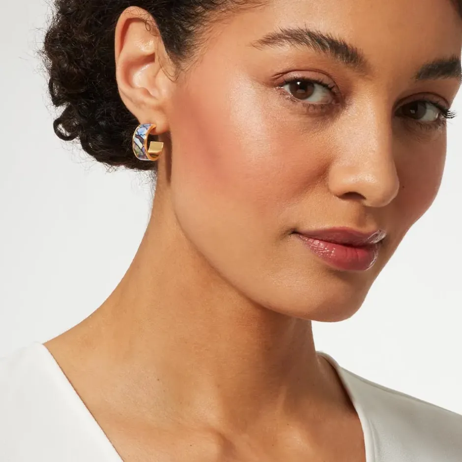 The Metropolitan Museum of Art Earrings*Magnolias And Irises Enamel Hoop Earrings