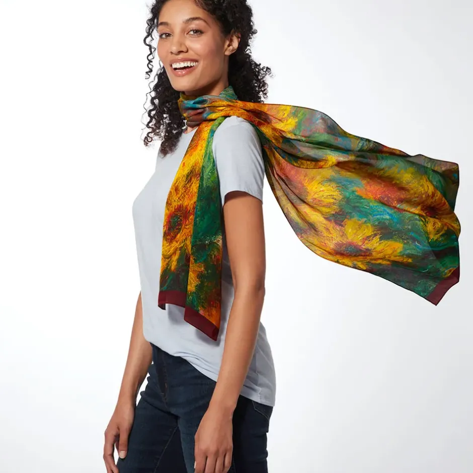 The Metropolitan Museum of Art Scarves & Wraps*Monet Sunflowers Oblong Silk Scarf