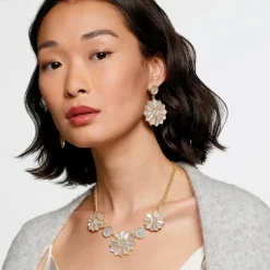 The Metropolitan Museum of Art Earrings*Mother-Of-Pearl Mosaic Statement Double-Drop Earrings