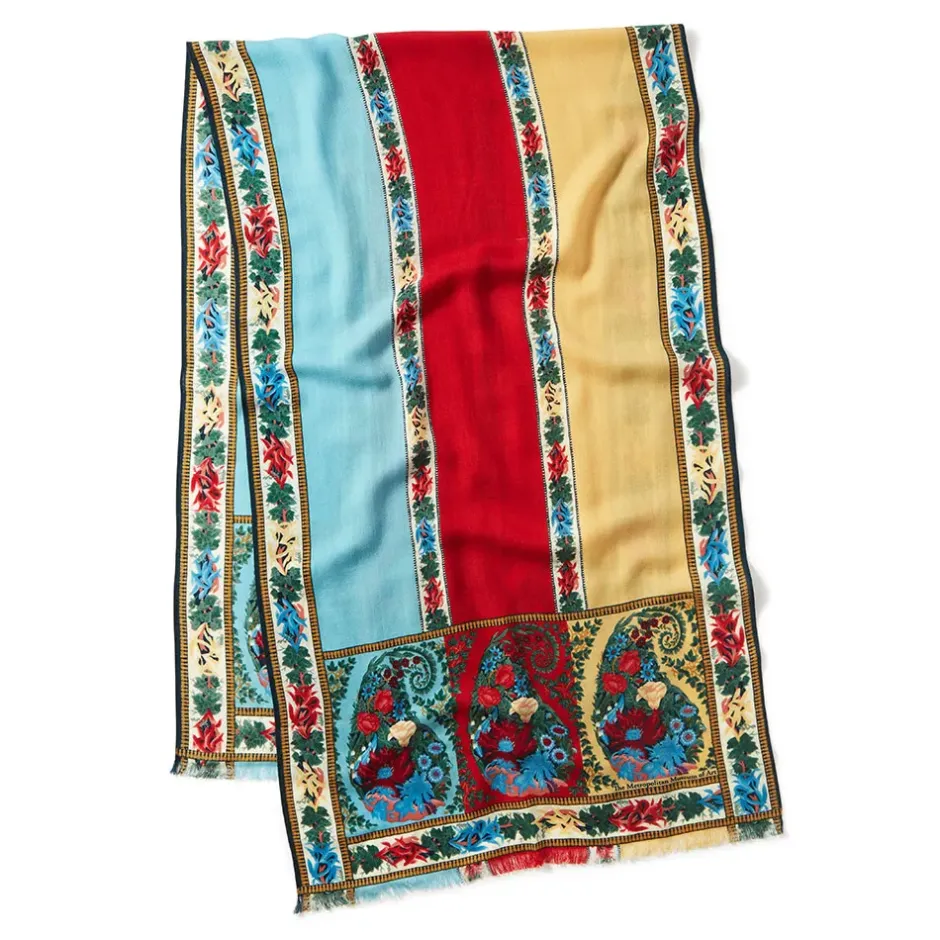 The Metropolitan Museum of Art Scarves & Wraps*Paisley Border Striped Oblong Wool Scarf