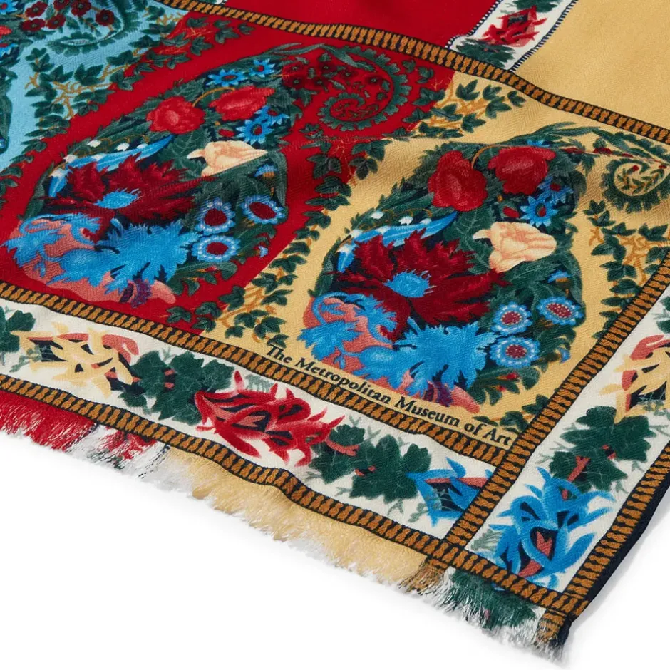 The Metropolitan Museum of Art Scarves & Wraps*Paisley Border Striped Oblong Wool Scarf