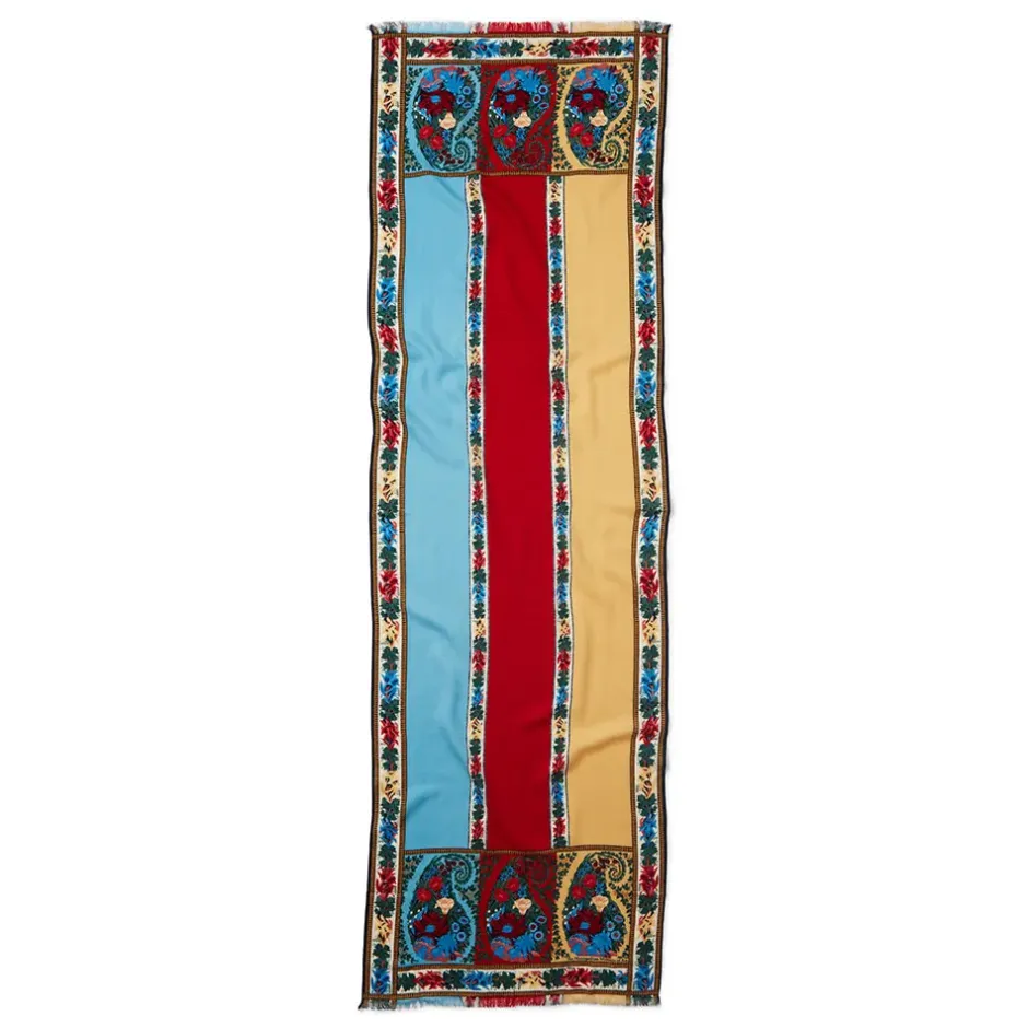 The Metropolitan Museum of Art Scarves & Wraps*Paisley Border Striped Oblong Wool Scarf