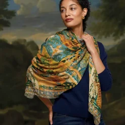 The Metropolitan Museum of Art Scarves & Wraps*Persian Pictorial Textile Oversize Oblong Scarf
