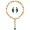The Metropolitan Museum of Art Jewelry Sets*Roman Malachite Statement Necklace And Chandelier Earrings Set