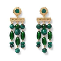 The Metropolitan Museum of Art Jewelry Sets*Roman Malachite Statement Necklace And Chandelier Earrings Set