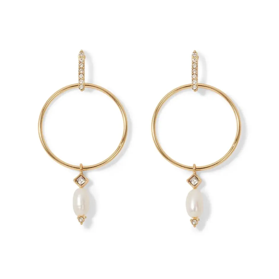 The Metropolitan Museum of Art Earrings*Royal Tudor Forward-Facing Hoop Earrings With Pearl Drops