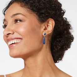 The Metropolitan Museum of Art Earrings*Spanish Baldric Lapis Elongated Drop Earrings