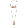 The Metropolitan Museum of Art Jewelry Sets*Turkish Amethyst Long Pendant Necklace And Statement Earrings Set