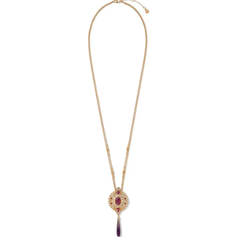 The Metropolitan Museum of Art Jewelry Sets*Turkish Amethyst Long Pendant Necklace And Statement Earrings Set