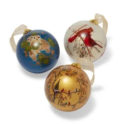 The Metropolitan Museum of Art Ornaments*Winter Birds Hand-Painted Glass Ornament Set